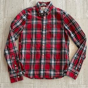Abercrombie & Fitch Red and Blue Plaid Men's Shirt